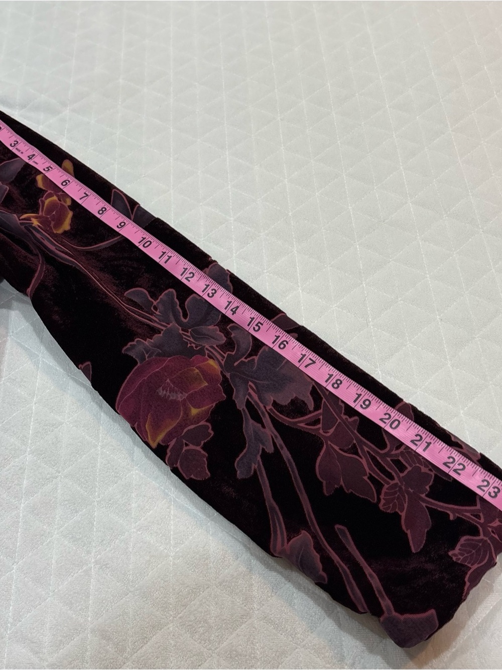 VTG Coldwater Creek Button Down Top Sz L Burgundy Pink Velvet Burnout Long Sleev - Picture 15 of 15
